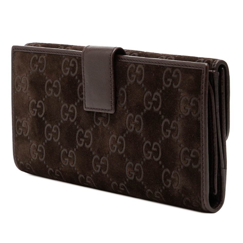 Pre-Loved Gucci GG Suede Pelham Continental Long Wallet - Picture 2 of 9